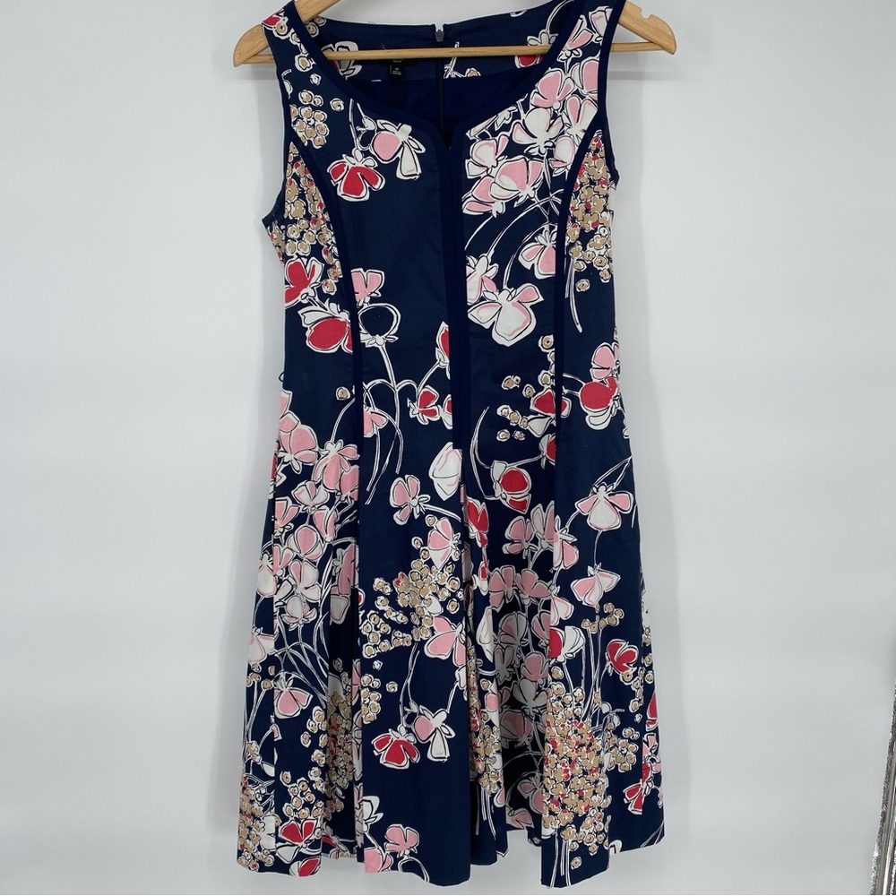 Talbots‎ Dress Floral Sleeveless Cotton Fit & Flare Pleated 2p